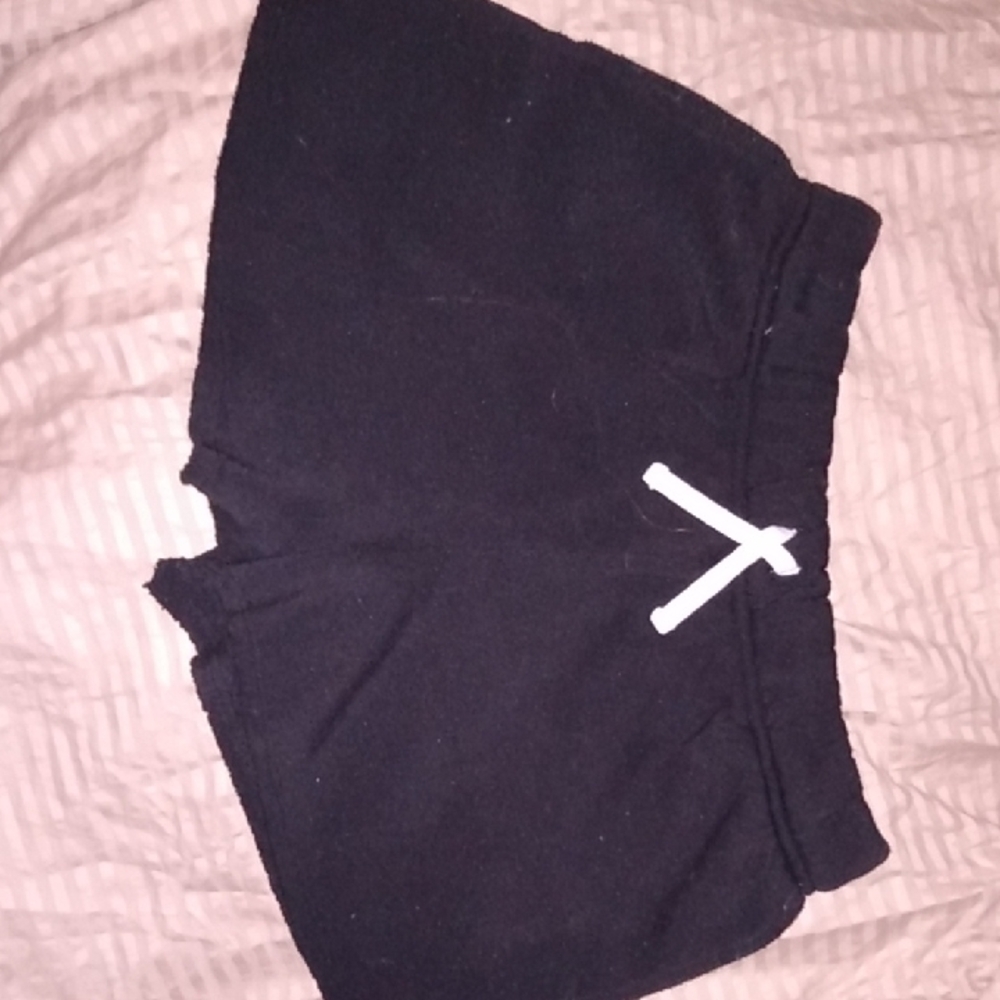 Wonder Nation Black Athletic Shorts with White Drawstring